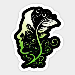 Vegan Inside My Head. Green Mind, Go Vegan Sticker